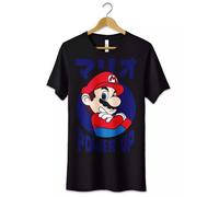 T-Shirt Maglietta Videogames Super Mario Anime Style Tshirt Nerd Cosplay Nera
