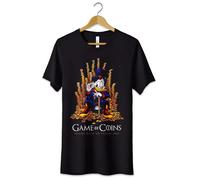 T-Shirt Maglietta Zio Paperone Divertente Tshirt Uomo Donna Bambino Nera Cartoni
