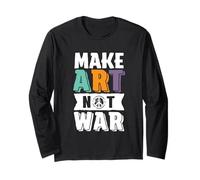 T-Shirt Make Art Not War per Studenti maggiori d'Arte Maglia a Manica