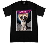 T-shirt manga corta cotone Australian Shepherd Puppies in Space Collection
