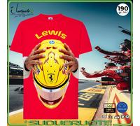T-shirt Manica Corta Lewis Hamilton Ferrari Formula 1 Maglia Maglietta in Cotone