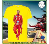 T-shirt Manica Corta Lewis Hamilton Ferrari Formula 1 Maglia Maglietta in Cotone