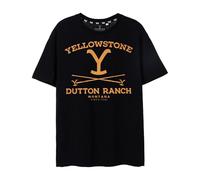 T-Shirt Manica Corta Uomo Yellowstone | Dutton Ranch Merchandising Ufficiale del Programma televisivo statunitense | T-Shirt Nera Elegante e Confortevole per Gli Uomini