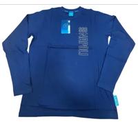 T-shirt manica lunga in cotone blu navy ssc napoli