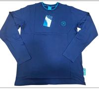 T-shirt manica lunga in cotone blu navy ssc napoli