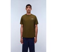 T-shirt maniche corte con piccolo logo Verde 3XL Tinta unita