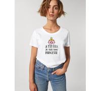 T-Shirt Maniche Corte Donna Colore Bianco JE M EN FOUS JE SUIS UNE PRINCESSE