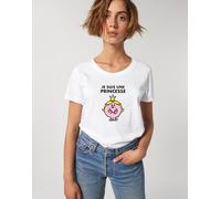T-Shirt Maniche Corte Donna Colore Bianco JE SUIS UNE PRINCESSE FACE