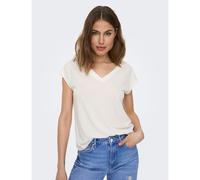 Only T-shirt ONLFree Donna basic scollo a V manica corta bianco XL