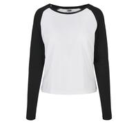 T-shirt maniche lunghe donna Urban Classics contrast raglan Blanc M
