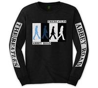 T-Shirt Maniche Lunghe # M Unisex Black # Abbey Road Colours Crossing