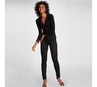 Morgan Maglietta a maniche lunghe con pizzo, colore nero, Taglia L