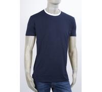 T-SHIRT MARKUP GIRO COLLO A CONTRASTO GRIGIO CON FONDO STONDATO E LOGO RICAMATO