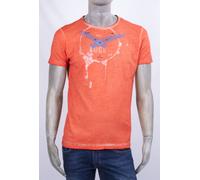 T-SHIRT MARKUP GIRO COLLO A TAGLIO VIVO VERDE VINTAGE CON STAMPA ANTERIORE