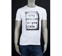 T-SHIRT MARKUP GIRO COLLO BIANCA SLIM FIT CON STAMPA ANTERIORE