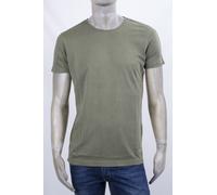 T-SHIRT MARKUP GIRO COLLO BLU BASIC CON DETTAGLIO SULLA SPALLA IN TINTA E LOGO