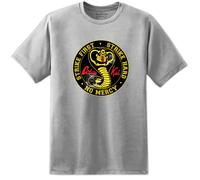 T-Shirt Mens Cobra Kai DOJO Strike First Strike Hard No Mercy Karate Kid Retro