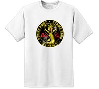 T-Shirt Mens Cobra Kai DOJO Strike First Strike Hard No Mercy Karate Kid Retro