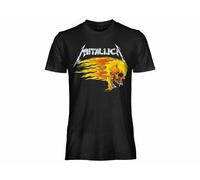 T SHIRT METALLICA Teschio fiammeORIGINALE Rock Music Bimbo Adulto/a Maglia Nuovo