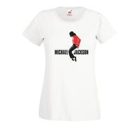 T-shirt Michael Jackson donna lady bianca MJ musica Pop King anni 80 90 cotone