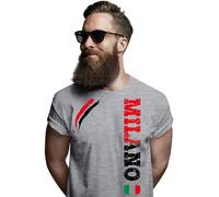 T-Shirt Milano rossonera 1899 Tifosi Ultras Calcio Supporter Campionato Made in Italy (Grigio, XXL)