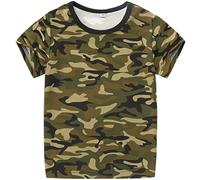 T-Shirt Mimetica da Ragazzo T-Shirt a Maniche Corte mimetiche per Ragazzi e Ragazze 2 14 Anni Maglia Bambina 14 Anni