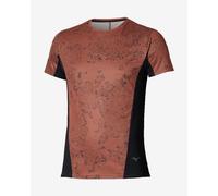 T-shirt Mizuno Active DryAeroFlow Graphic manica corta marrone terra - M