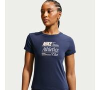 T-shirt mod-cropped slim fit Nike Chill Knit - Donna - Blu