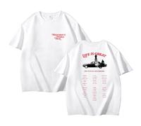 T-Shirt Moda Vintage Uomo Donna Camicie Magic MAN2 Camicie Grafiche in Cotone Top Estivo(White,2XL)