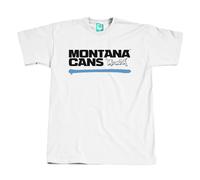 T-shirt Montana Cans Typo Logo Underline - bianco/blu, bianco, L