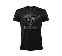 T-Shirt Motorhead Bastards. Maglietta Rock Ufficiale Nera. Band Heavy Metal. Cotone. Unisex. Adulto Ragazzo. (IT, Testo, M, Regular, Regular, Nero)