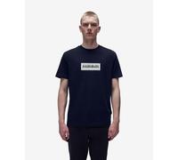T-shirt Napapijri Box Logo manica corta blu scuro bianco - S