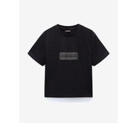 T-shirt Napapijri Box Logo manica corta nero puro donna - XL