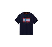 NAPAPIJRI Uomo Maglietta con Bandiera Tiki, Blue Marine, S