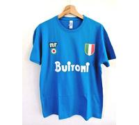 T-shirt NAPOLI anni 80 scudetto MARADONA 10 Buitoni calcio 87 cotone azzurra
