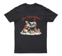 T-shirt natalizia Don't Stop Believin regalo unisex retrò stagionale...