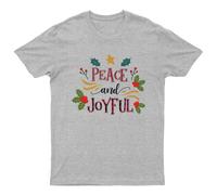 T-shirt natalizia pace e gioia unisex regalo retrò divertente donna vintage...