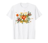 T-Shirt Natalizia per Famiglie Happy New Year 2026 Gold Party Eve Maglietta