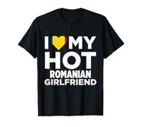 T-shirt nativa rumena I Love My Hot Romanian Girlfriend Romania Maglietta