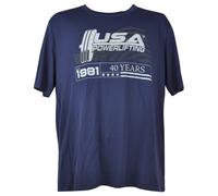 T-Shirt Navy A Maniche Corte Dry Fit Per Palestra Powerlifting USA