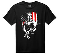 T-shirt nera a maniche corte Bruce El Jefe rock n' roll unisex cotone Springs...