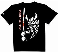 T-shirt nera a maniche corte ferro senjutsu unisex cotone maiden metallo pesante