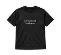 T-shirt nera da donna cropped Hate That I Made You Love Me concerto