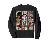 T-Shirt Nera da Ragazza Pop Art da Donna Anni '90 Graffiti Felpa