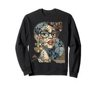 T-Shirt Nera da Ragazza Pop Art da Donna Anni '90 Graffiti Felpa