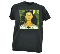 T-Shirt Nera Da Uomo Con Maniche Corte E Collana Di Spine Di Frida Kahlo