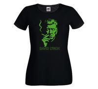 T-Shirt Nera David Lynch Cotone Donna Regista Twin Peaks cinema volto Palmer
