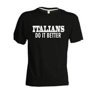 T-shirt Nera Italians do it better ottimo cotone gli italiani lo fanno meglio