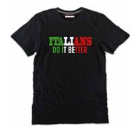 T-shirt Nera Italians do it better ottimo cotone gli italiani tricolore Italia