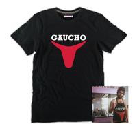 T-shirt nera Manuel Fantoni Gaucho replica grembiule verdone cult film borotalco